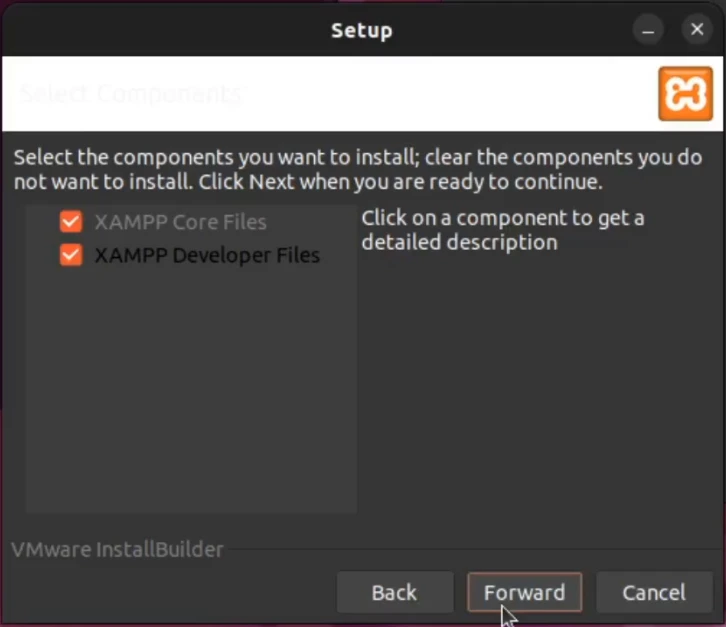 GUI inštalačného programu XAMPP